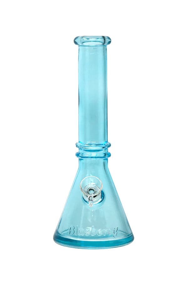 10" blueberry double ring soft glass beaker bong