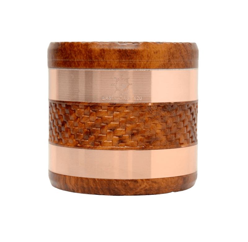 EC420 Weaving Wood Style 63mm 4 Piece Grinder – Orange/Copper