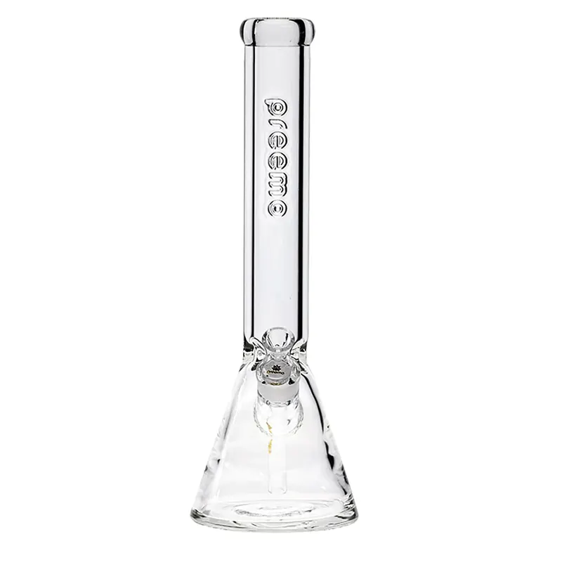 16" 9mm preemo clear embossed logo beaker bong