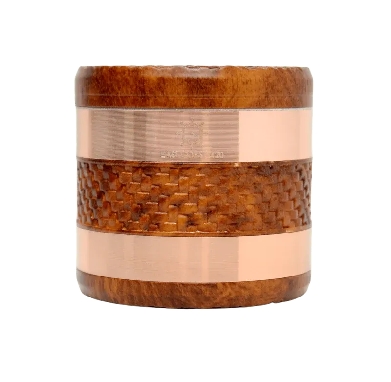 EC420 Weaving Wood Style 63mm 4 Piece Grinder – Orange/Copper